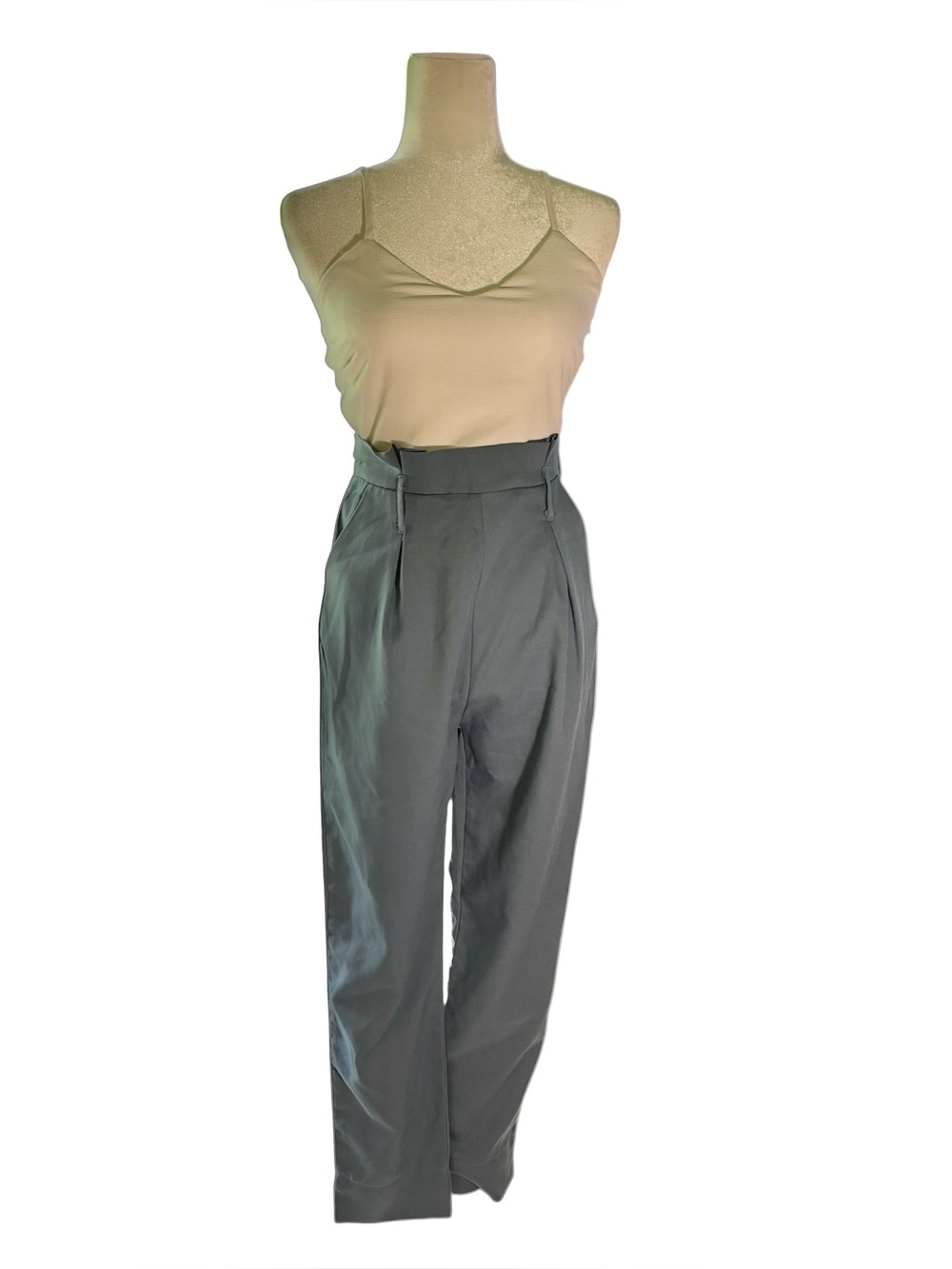 Windsor Taupe Cami Wide-Leg Romper | Elegant Minimalist Jumpsuit | Size Small